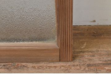 アンティーク建具　ダイヤガラス　趣ある木味が魅力のガラス窓1枚(ガラス戸、引き戸)(R-067820)