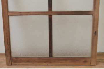 アンティーク建具　ダイヤガラス　趣ある木味が魅力のガラス窓1枚(ガラス戸、引き戸)(R-067820)