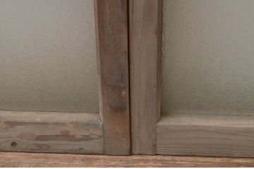 アンティーク建具　レトロな雰囲気が溢れるダイヤガラス窓2枚セット(ガラス戸、引き戸)(R-067821)