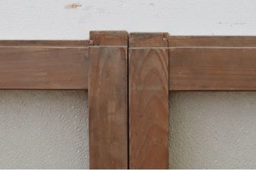 アンティーク建具　レトロな雰囲気が溢れるダイヤガラス窓2枚セット(ガラス戸、引き戸)(R-067821)