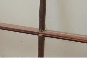 アンティーク建具　使い込まれた木味が魅力のガラス窓2枚セット(ガラス戸、引き戸)(R-067823)