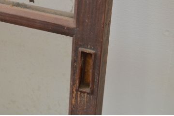 アンティーク建具　使い込まれた木味が魅力のガラス窓2枚セット(ガラス戸、引き戸)(R-067823)