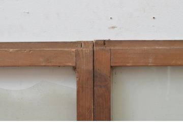 アンティーク建具　使い込まれた木味が魅力のガラス窓2枚セット(ガラス戸、引き戸)(R-067823)