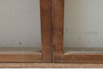 アンティーク建具　使い込まれた木味が魅力のガラス窓2枚セット(ガラス戸、引き戸)(R-067823)
