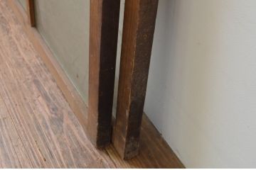 アンティーク建具　使い込まれた木味が魅力のガラス窓2枚セット(ガラス戸、引き戸)(R-067823)