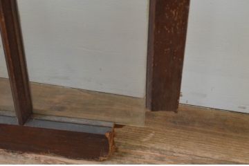 アンティーク建具　大正ロマンの空間を演出するガラス窓2枚セット(ガラス戸、引き戸)(R-067824)