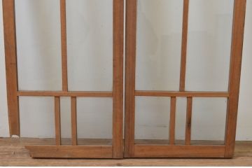 アンティーク建具　大正ロマンの空間を演出するガラス窓2枚セット(ガラス戸、引き戸)(R-067824)