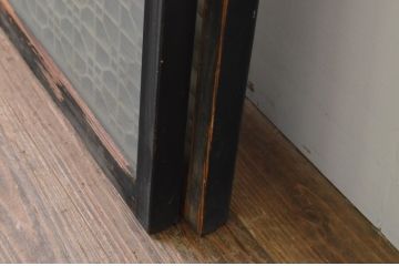 アンティーク建具　両面ガラス　和モダンな雰囲気づくりにおすすめの書院戸2枚セット(組子、引き戸、ガラス戸)(R-067825)