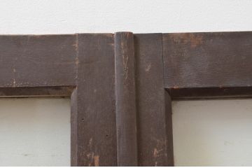 アンティーク建具　ダイヤガラス入り　大正ロマンの雰囲気溢れる両開きガラス窓1対(2枚セット、ガラス戸、引き戸)(R-067826)