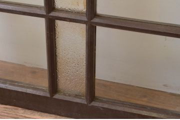 アンティーク建具　ダイヤガラス入り　大正ロマンの雰囲気溢れる両開きガラス窓1対(2枚セット、ガラス戸、引き戸)(R-067826)