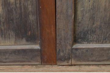 アンティーク建具　経年を感じさせる木味が魅力の板戸2枚セット(窓、引き戸)(R-067829)