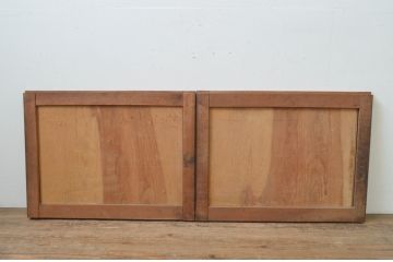 アンティーク建具　経年を感じさせる木味が魅力の板戸2枚セット(窓、引き戸)(R-067829)