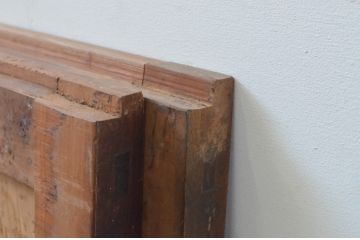 アンティーク建具　経年を感じさせる木味が魅力の板戸2枚セット(窓、引き戸)(R-067829)