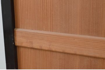 アンティーク建具　杉材　美しい柾目が魅力の板戸窓2枚セット(引き戸)(R-067830)