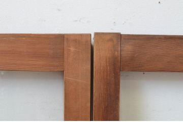 アンティーク建具　レトロな雰囲気が魅力のガラス窓2枚セット(ガラス戸、引き戸)(R-067832)