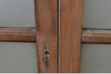 アンティーク建具　レトロな雰囲気が魅力のガラス窓2枚セット(ガラス戸、引き戸)(R-067832)