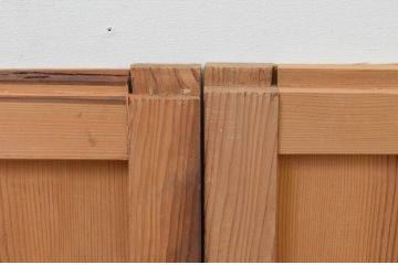 アンティーク建具　杉材　時代の流れを感じられる板戸窓2枚セット(引き戸)(R-067836)