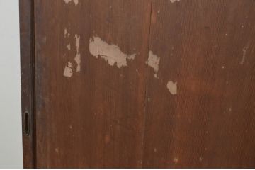 アンティーク建具　落ち着いた木色が味わい深い板戸窓2枚セット(引き戸)(R-067840)
