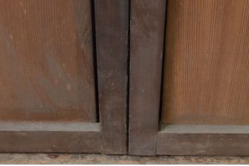 アンティーク建具　落ち着いた木色が味わい深い板戸窓2枚セット(引き戸)(R-067840)