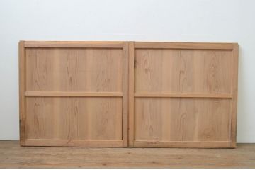 アンティーク建具　杉材　素朴な木の風合いが魅力の板戸窓2枚セット(引き戸)(R-067842)