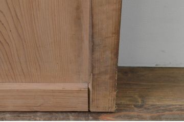 アンティーク建具　杉材　素朴な木の風合いが魅力の板戸窓2枚セット(引き戸)(R-067842)