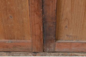 アンティーク建具　杉材　落ち着いた和の空間を演出する板戸窓4枚セット(引き戸)(R-067843)