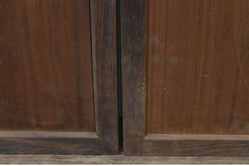 アンティーク建具　杉材　時代の流れを感じさせる板戸窓2枚セット(引き戸)(R-067844)