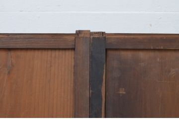 アンティーク建具　杉材　時代の流れを感じさせる板戸窓2枚セット(引き戸)(R-067844)