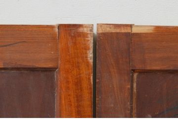 アンティーク建具　総欅(ケヤキ)材　一枚板　深みのある色合いが魅力の板戸窓2枚セット(引き戸)(R-067846)