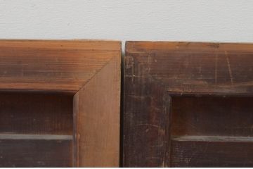 アンティーク建具　古き時代の味わいが魅力的な横桟板戸窓2枚セット(格子戸、引き戸)(R-067847)