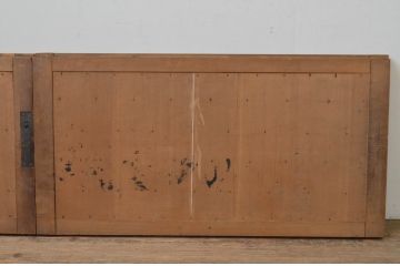 アンティーク建具　古き時代の味わいが魅力的な横桟板戸窓2枚セット(格子戸、引き戸)(R-067847)