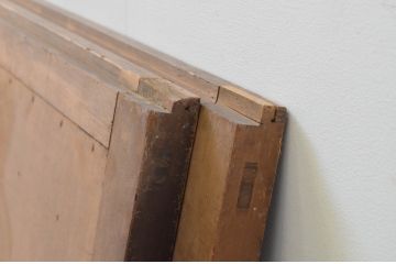 アンティーク建具　古き時代の味わいが魅力的な横桟板戸窓2枚セット(格子戸、引き戸)(R-067847)