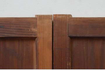 アンティーク建具　杉材　和モダンな雰囲気を醸し出す板戸窓2枚セット(引き戸)(R-067848)