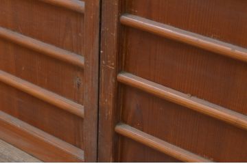 アンティーク建具　懐かしい雰囲気が魅力の横桟板戸窓4枚セット(引き戸)(R-067850)