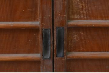 アンティーク建具　懐かしい雰囲気が魅力の横桟板戸窓4枚セット(引き戸)(R-067850)