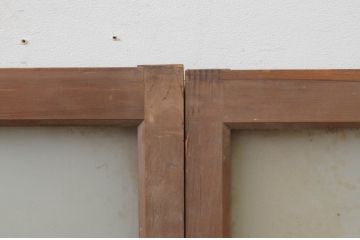 アンティーク建具　シンプルでインテリアに取り入れやすいガラス窓4枚セット(ガラス戸、引き戸)(R-067851)