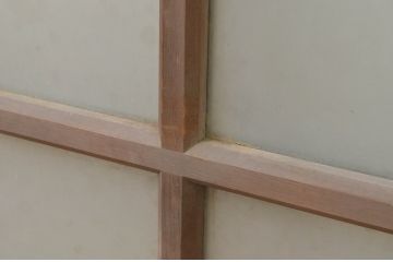 アンティーク建具　シンプルでインテリアに取り入れやすいガラス窓4枚セット(ガラス戸、引き戸)(R-067851)