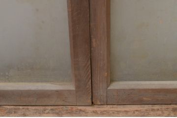 アンティーク建具　シンプルでインテリアに取り入れやすいガラス窓4枚セット(ガラス戸、引き戸)(R-067851)