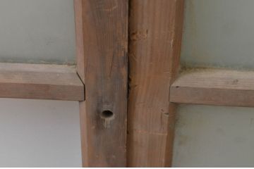 アンティーク建具　シンプルでインテリアに取り入れやすいガラス窓4枚セット(ガラス戸、引き戸)(R-067851)