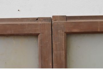 アンティーク建具　シンプルでインテリアに取り入れやすいガラス窓4枚セット(ガラス戸、引き戸)(R-067851)
