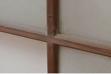アンティーク建具　シンプルでインテリアに取り入れやすいガラス窓4枚セット(ガラス戸、引き戸)(R-067851)