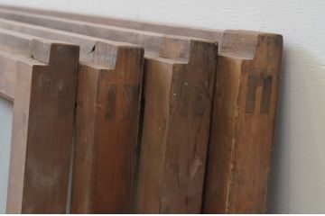 アンティーク建具　シンプルでインテリアに取り入れやすいガラス窓4枚セット(ガラス戸、引き戸)(R-067851)