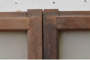 アンティーク建具　レトロな空間づくりにおすすめのガラス窓2枚セット(ガラス戸、引き戸)(R-067852)
