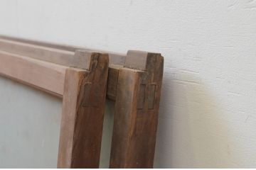 アンティーク建具　レトロな空間づくりにおすすめのガラス窓2枚セット(ガラス戸、引き戸)(R-067852)