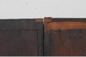 アンティーク建具　杉材　上品な色合いが魅力の縦桟板戸窓2枚セット(引き戸)(R-067855)