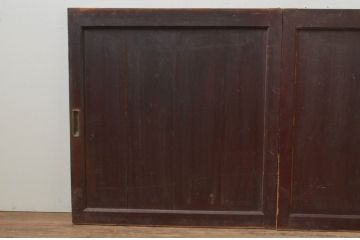 アンティーク建具　杉材　上品な和の雰囲気漂う板戸窓2枚セット(引き戸)(R-067858)
