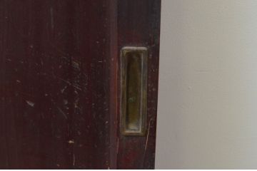 アンティーク建具　杉材　上品な和の雰囲気漂う板戸窓2枚セット(引き戸)(R-067858)