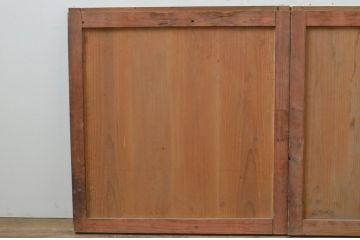 アンティーク建具　杉材　上品な和の雰囲気漂う板戸窓2枚セット(引き戸)(R-067858)