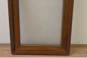 アンティーク建具　ナラ材　ダイヤガラス入り　ノスタルジックな雰囲気溢れる枠付きのFIX窓1枚(ガラス窓、フィックス、はめ殺し)(R-067862)