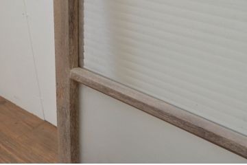 アンティーク建具　モールガラス入り　レトロな雰囲気を醸し出すガラス窓2枚セット(ガラス戸、引き戸)(R-067864)